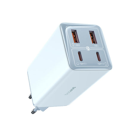 Incarcator Baseus GaN6 Pro (P10162705312-00), Type-C Cable Included, 2x USB, 2x Type-C, 100W, 100W, 20V, 5A, 1m, Albastru