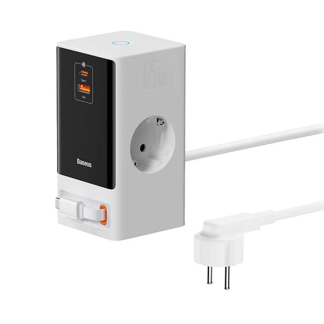 Gadget Baseus Extension Cord PowerCombo (PSLR000602), USB, 2xType-C, Shuko, 65W, Alb