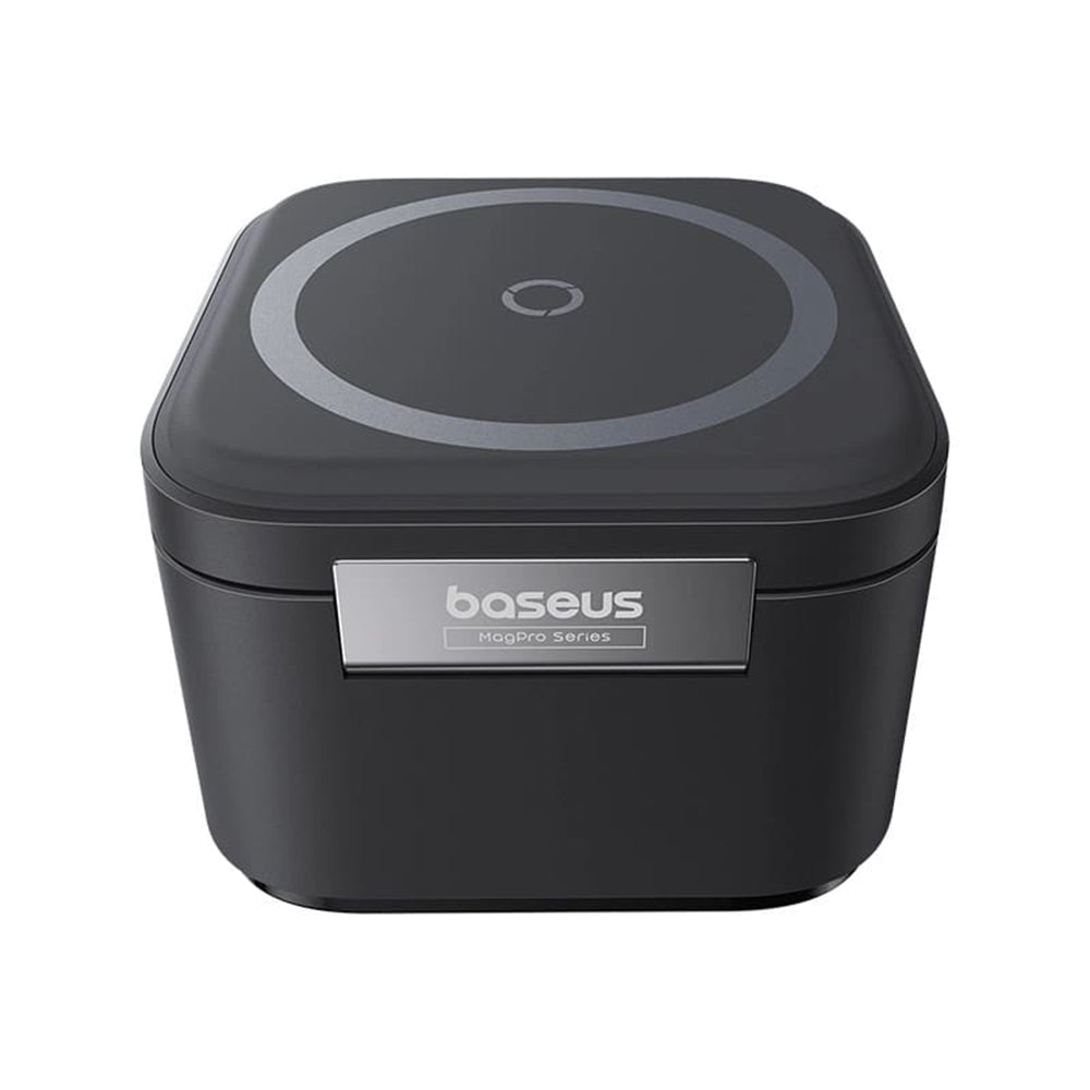 Incarcator Baseus Charging Station (P10264100123-00), Cube Shape, MagSafe, Qi, Type-C, 25W, Negru