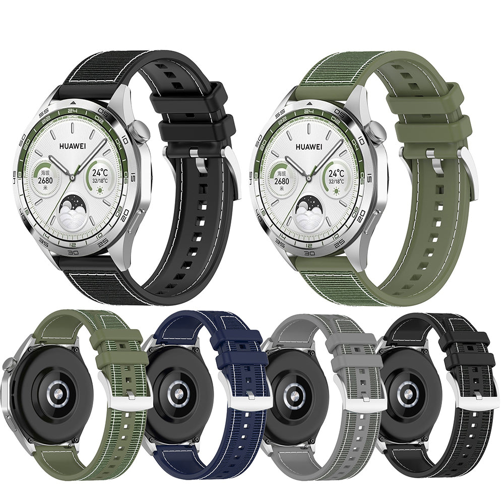 Curea smartwatch Techsuit Watchband 22mm (W051) compatibil cu Huawei Watch GT 2 (46mm)/GT 2 Pro/GT 3 Pro (46mm)/Ultimate, Xiaomi Watch S1, Negru