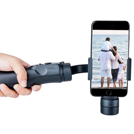 Suport Techsuit Phone Gimbal (H4), with 3 Axis Handheld, Joystick, Micro-USB, 6.1inch Max, Aluminum Alloy, 2200mAh, Negru