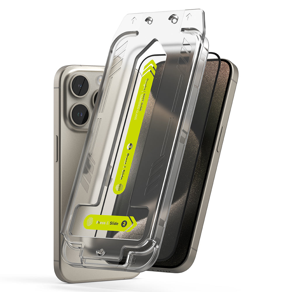 Folie de protectie Ringke Easy Slide Tempered Glass (set de 2) compatibil cu iPhone 15 Pro, Transparent