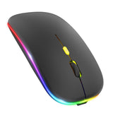 Tastatura/Mouse Techsuit Wireless Mouse GameFlow (M1), for Gaming, LED RGB, Silent, Bluetooth 5.2, 2.4G, 1600 DPI with USB-C Charging Cable, Negru