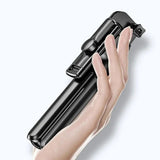 Suport Techsuit Selfie Stick (S03), Stable and Compact Tripod Mount with Bluetooth Remote Control, 68cm, Negru