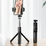 Suport Techsuit Selfie Stick (S03), Stable and Compact Tripod Mount with Bluetooth Remote Control, 68cm, Negru