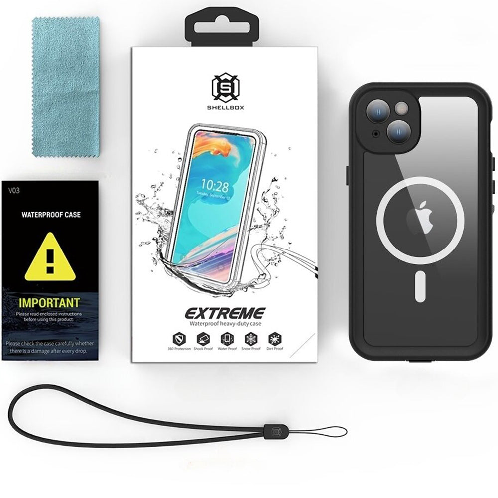 Husă ShellBox pentru iPhone 15 Plus, neagră