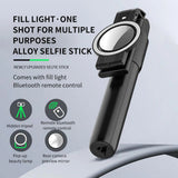 Suport Techsuit Selfie Stick (K13), Compact Tripod Mount with Bluetooth Remote Control, LED Beauty Light, Foldable, 84cm, Negru