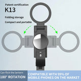 Suport Techsuit Selfie Stick (K13), Compact Tripod Mount with Bluetooth Remote Control, LED Beauty Light, Foldable, 84cm, Negru