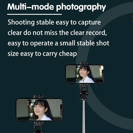 Suport Techsuit Mini Selfie Stick (K03), Compact Tripod Mount with Bluetooth Remote Control, Foldable, 70cm, Negru