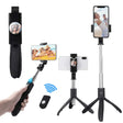 Suport Techsuit Selfie Stick (K06), Stable Tripod with Bluetooth Remote Control, Foldable, 360 Rotation, 70cm, Negru