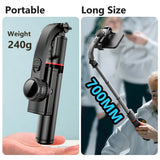 Suport Techsuit Selfie Stick (L19), Stable Monopod/Tripod with Bluetooth Remote Control, 400mAh, 70cm, Negru