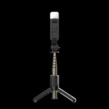 Suport Techsuit Mini Selfie Stick (L10s), Stable Tripod with Bluetooth Remote Control and Fill Light, 70cm, Negru