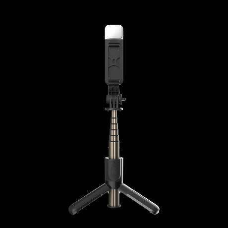 Suport Techsuit Mini Selfie Stick (L10s), Stable Tripod with Bluetooth Remote Control and Fill Light, 70cm, Negru