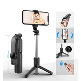 Suport Techsuit Mini Selfie Stick (L11), Stable Tripod with Bluetooth Self Timer, 360 Rotation, 73cm, Negru