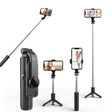 Suport Techsuit Mini Selfie Stick (L11), Stable Tripod with Bluetooth Self Timer, 360 Rotation, 73cm, Negru