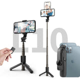 Suport Techsuit Mini Selfie Stick (L10), Stable Tripod with Bluetooth Remote Control, 360 Rotation, Aluminium Alloy, 68cm, Negru