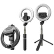 Suport Techsuit Selfie Stick (L07), Stable Tripod with Bluetooth Remote Control and Beauty Ring Light, 90cm, Negru