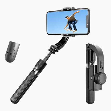 Suport Techsuit Selfie Stick (L08), Stable Gimbal/Tripod with Bluetooth Remote Control, 360 Rotation, 86cm, Negru