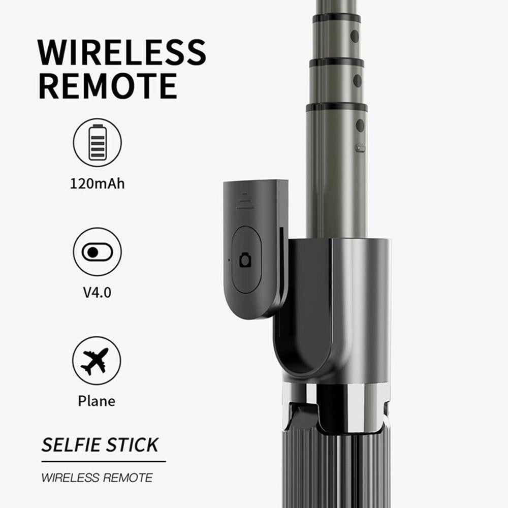 Suport Techsuit Selfie Stick (L08), Stable Gimbal/Tripod with Bluetooth Remote Control, 360 Rotation, 86cm, Negru