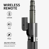 Suport Techsuit Selfie Stick (L08), Stable Gimbal/Tripod with Bluetooth Remote Control, 360 Rotation, 86cm, Negru