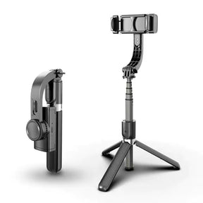 Suport Techsuit Selfie Stick (L08), Stable Gimbal/Tripod with Bluetooth Remote Control, 360 Rotation, 86cm, Negru