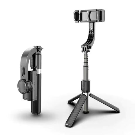 Suport Techsuit Selfie Stick (L08), Stable Gimbal/Tripod with Bluetooth Remote Control, 360 Rotation, 86cm, Negru