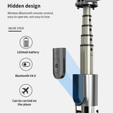 Suport Techsuit Selfie Stick (L03), Stable Tripod with Bluetooth Remote Control, Aluminium Alloy, 83cm, Negru
