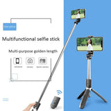 Suport Techsuit Selfie Stick (L02), Stable Tripod with Bluetooth Remote Control, GoPro Compatible, 360 Rotation, 100cm, Negru