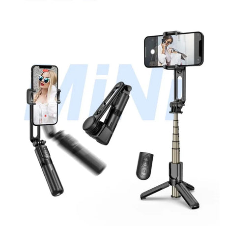 Suport Techsuit Mini Selfie Stick (L18Mini), Stable Gimbal/Tripod with Bluetooth Remote Control, 360 Rotation, 70cm, Negru