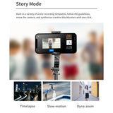 Suport Techsuit Selfie Stick (L19s), Stable Gimbal/Tripod with Bluetooth Remote Control, Fill Light, 360 Rotation, 70cm, Negru