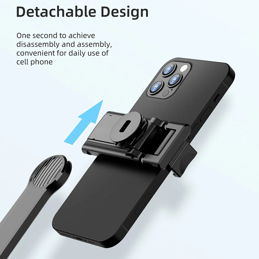 Suport Techsuit Selfie Stick (C01), with Foldable Stable Tripod and Bluetooth Remote Control, 106cm, Negru