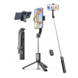 Suport Techsuit Selfie Stick (C01), with Foldable Stable Tripod and Bluetooth Remote Control, 106cm, Negru