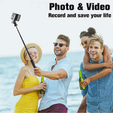 Suport Techsuit Selfie Stick (K22), Compact Tripod Mount with Bluetooth Remote Control, Foldable, 97cm, Negru