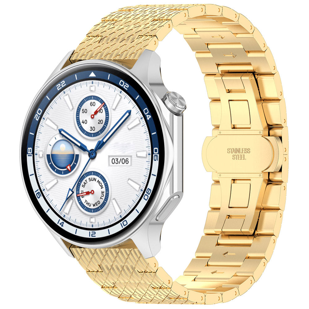 Curea smartwatch Techsuit Watchband 22mm (W052) compatibil cu Huawei Watch GT 2 (46mm)/GT 2 Pro/GT 3 Pro (46mm)/Ultimate, Xiaomi Watch S1, Auriu