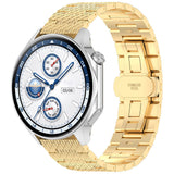 Curea smartwatch Techsuit Watchband 22mm (W052) compatibil cu Huawei Watch GT 2 (46mm)/GT 2 Pro/GT 3 Pro (46mm)/Ultimate, Xiaomi Watch S1, Auriu
