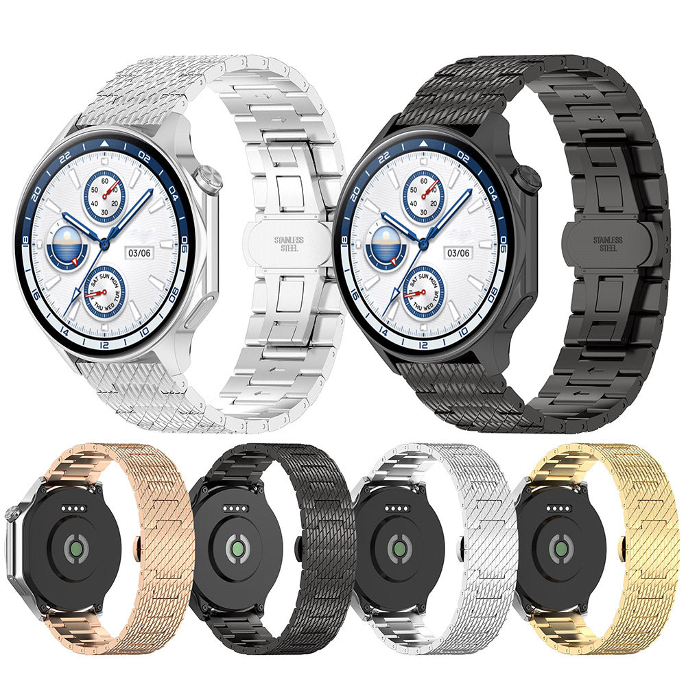 Curea smartwatch Techsuit Watchband 22mm (W052) compatibil cu Huawei Watch GT 2 (46mm)/GT 2 Pro/GT 3 Pro (46mm)/Ultimate, Xiaomi Watch S1, Auriu