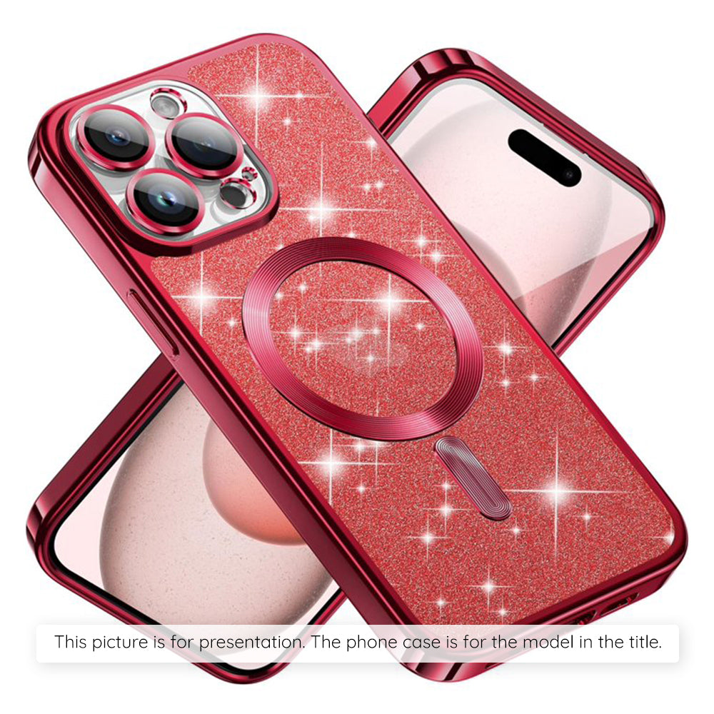 Husa de protectie Techsuit Luxury Glitter MagSafe compatibil cu Xiaomi 17T Pro, Roșu