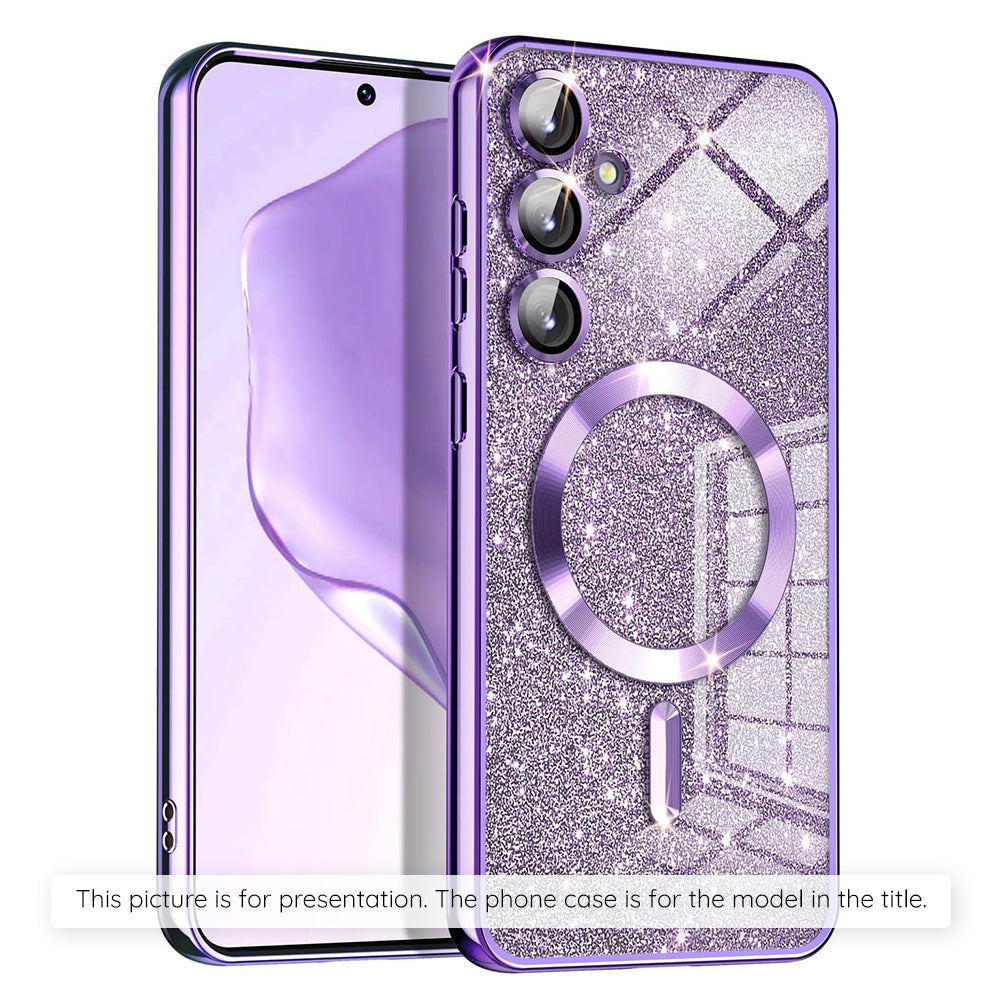 Husa de protectie Techsuit Luxury Glitter MagSafe compatibil cu Xiaomi 17T Pro, Mov deschis