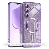 Husa de protectie Techsuit Luxury Glitter MagSafe compatibil cu Xiaomi 17T Pro, Mov deschis