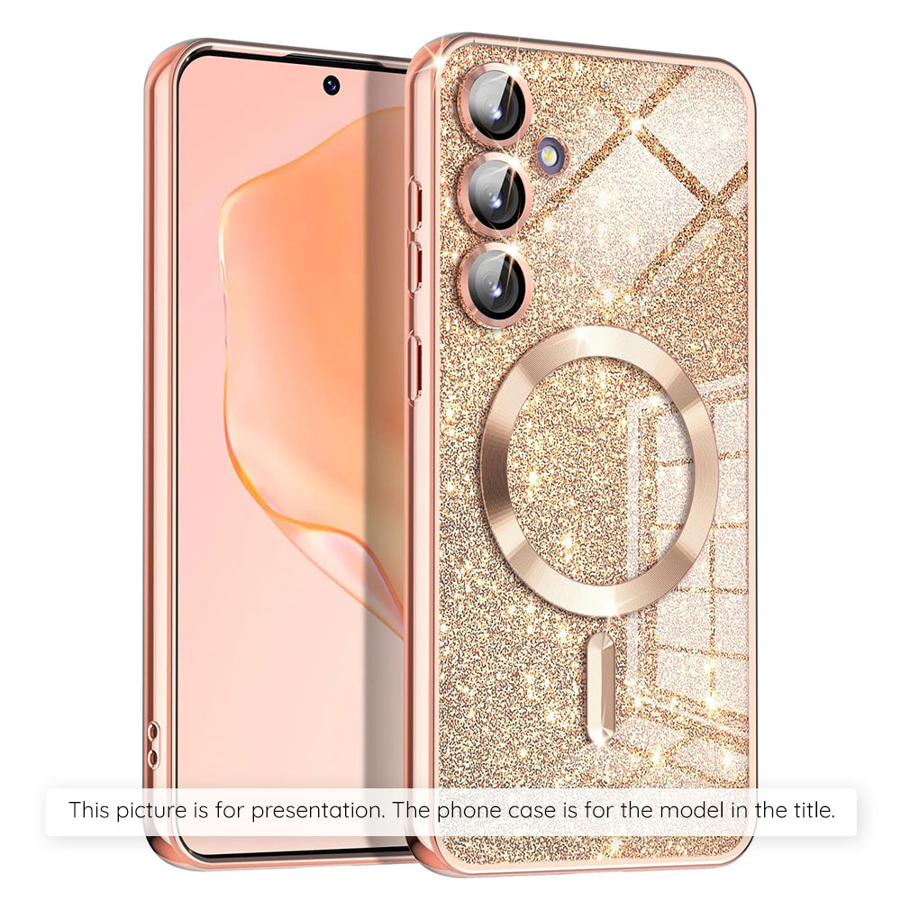 Husa de protectie Techsuit Luxury Glitter MagSafe compatibil cu Xiaomi 17T Pro, Roz Auriu