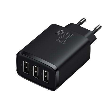 Incarcator Baseus Compact (CCXJ020101), Universal Compatibility, 3 x USB, 17W, 5V, Negru