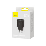 Incarcator Baseus (CCXJ010201), 2 x USB, 10.5W, 5V/ 2A, Polycarbonate, Negru