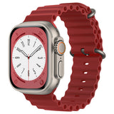 Curea smartwatch Techsuit Watchband (W038) compatibil cu Apple Watch 1/2/3/4/5/6/7/8/9/10/11/SE/SE 2/SE 3/Ultra/2/3 (42/44/45/46/49mm), Rosu Vin