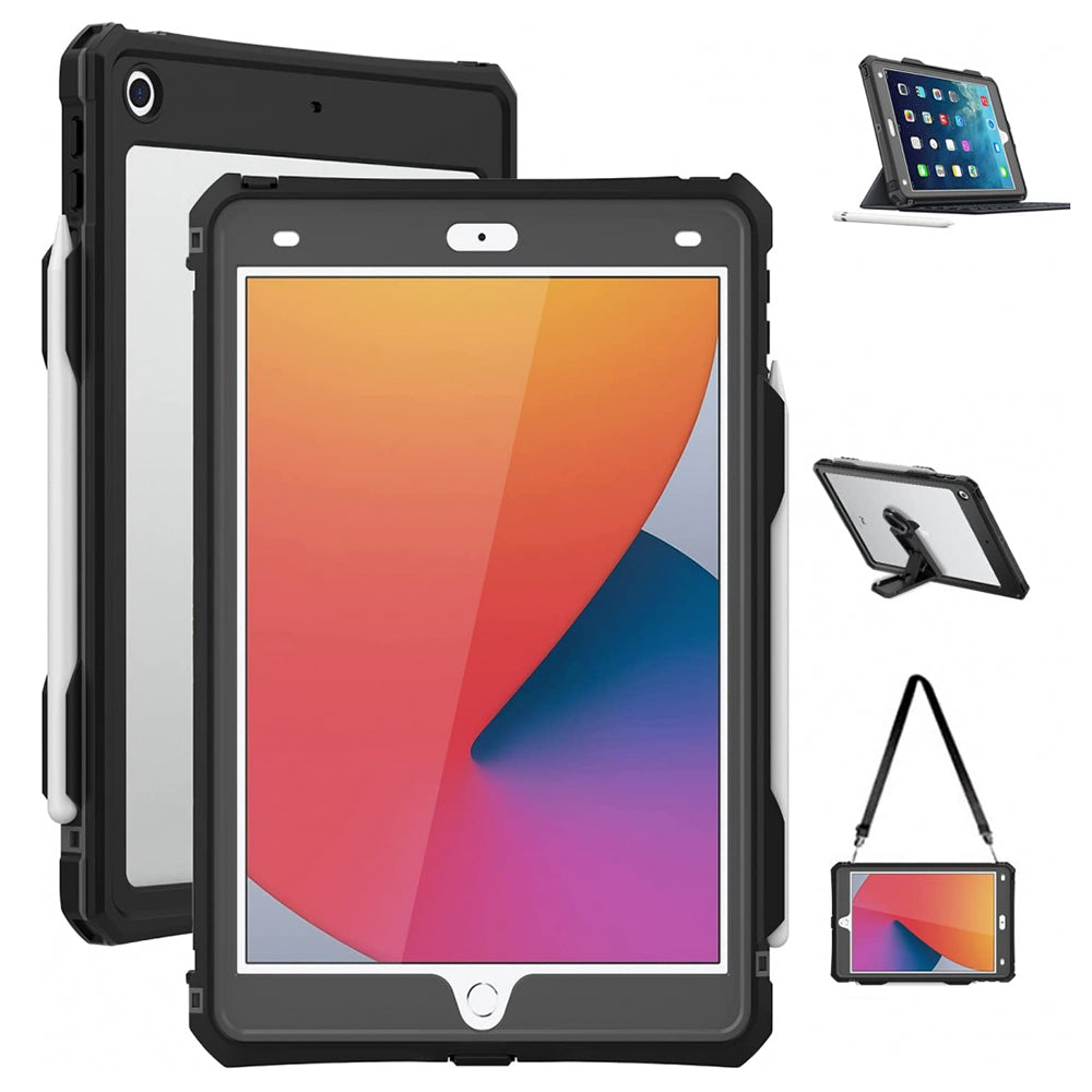 Husa de protectie tableta ShellBox Waterproof IP68 compatibil cu iPad 10.2" (2019 / 2020 / 2021), Negru