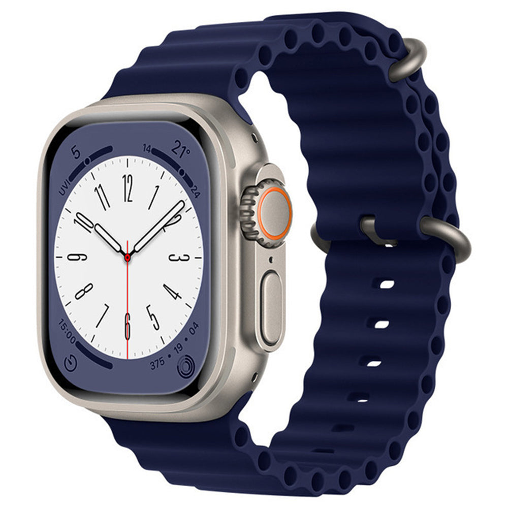 Curea smartwatch Techsuit Watchband (W038) compatibil cu Apple Watch 1/2/3/4/5/6/7/8/9/10/11/SE/SE 2/SE 3 (38/40/41/42mm), Albastru Inchis