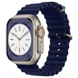 Curea smartwatch Techsuit Watchband (W038) compatibil cu Apple Watch 1/2/3/4/5/6/7/8/9/10/11/SE/SE 2/SE 3 (38/40/41/42mm), Albastru Inchis