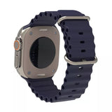Curea smartwatch Techsuit Watchband (W038) compatibil cu Apple Watch 1/2/3/4/5/6/7/8/9/10/11/SE/SE 2/SE 3 (38/40/41/42mm), Albastru Inchis