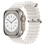 Curea smartwatch Techsuit Watchband (W038) compatibil cu Apple Watch 1/2/3/4/5/6/7/8/9/10/11/SE/SE 2/SE 3 (38/40/41/42mm), Alb
