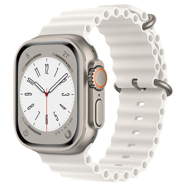 Curea smartwatch Techsuit Watchband (W038) compatibil cu Apple Watch 1/2/3/4/5/6/7/8/9/10/11/SE/SE 2/SE 3 (38/40/41/42mm), Alb