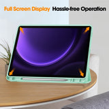 Husa de protectie tableta Techsuit Flex Trifold (with Pencil Holder) compatibil cu Samsung Galaxy Tab S9 / S9 FE / S10 FE, Matcha Green